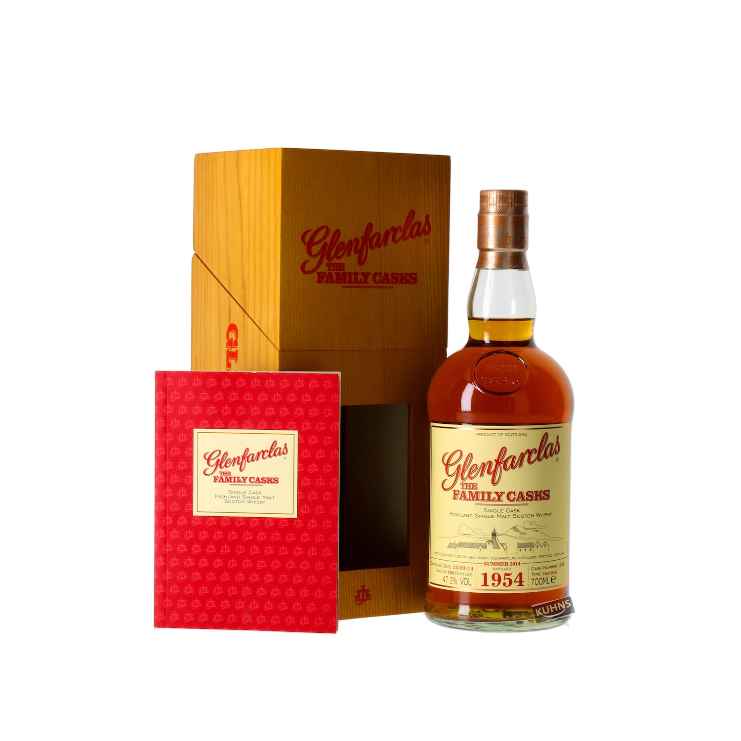Glenfarclas reifte von 1954 bis 2014 in einem einzelnen Sherryfass - bei Kuhns Trinkgenuss in Elsenfeld kaufen