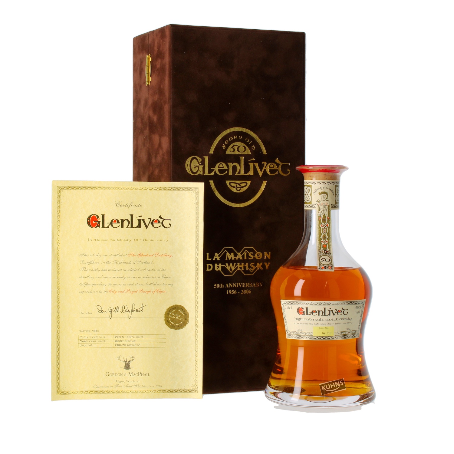 Glenlivet von 1956 - 2006 in Eichenholzfässern gereift - bei Kuhns Trinkgenuss in Elsenfeld kaufen