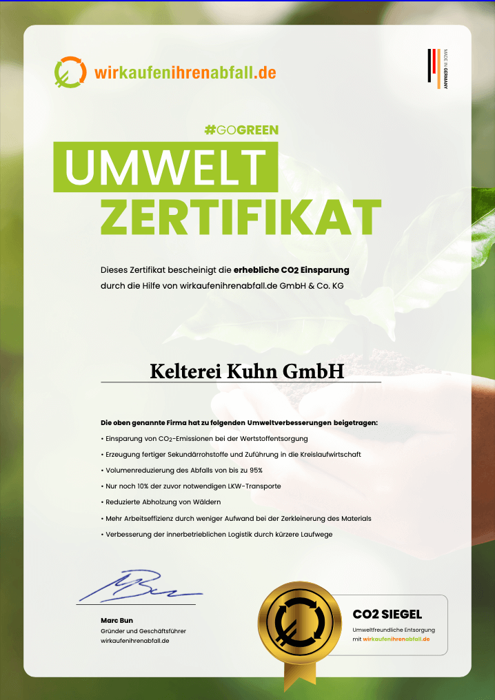 Umwelt Zertifikat